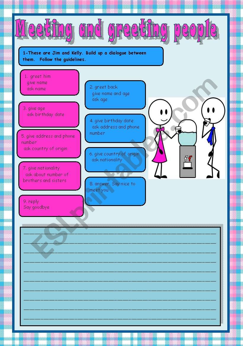 Meeting and greeting people worksheet