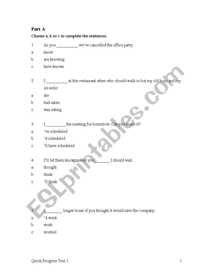 Basic grammar quiz worksheet