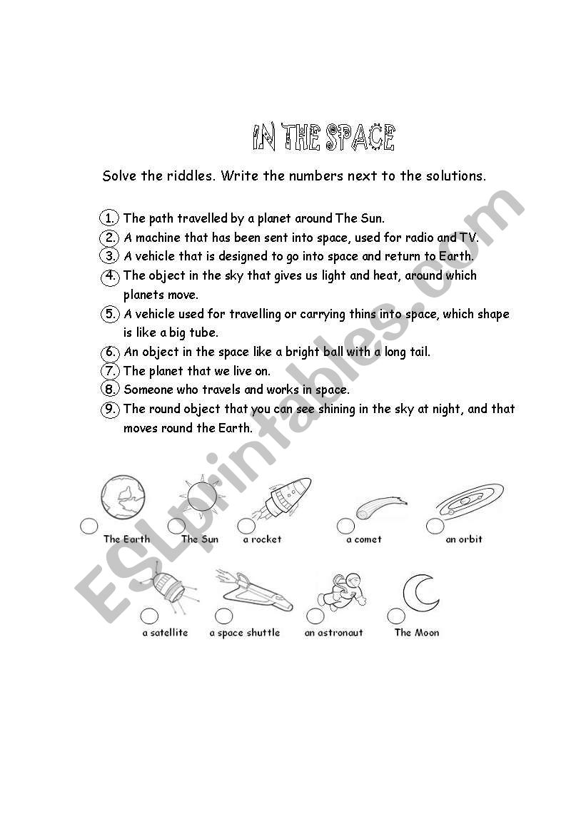 In the Space worksheet