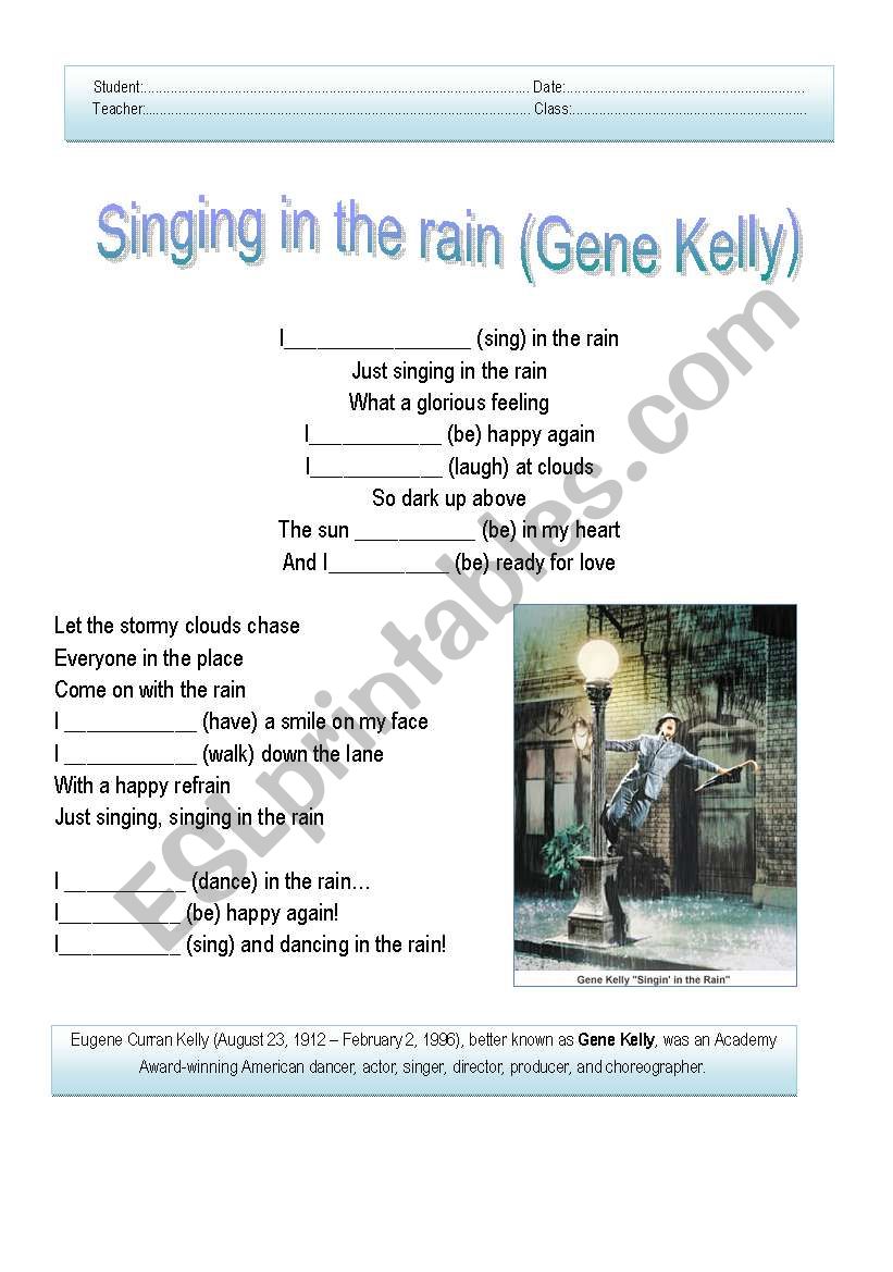 Song Activity - Singing in the rain