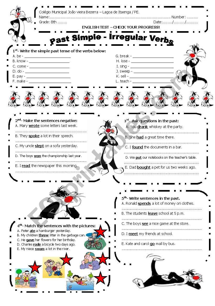 Past Simple - Irregular Verbs worksheet