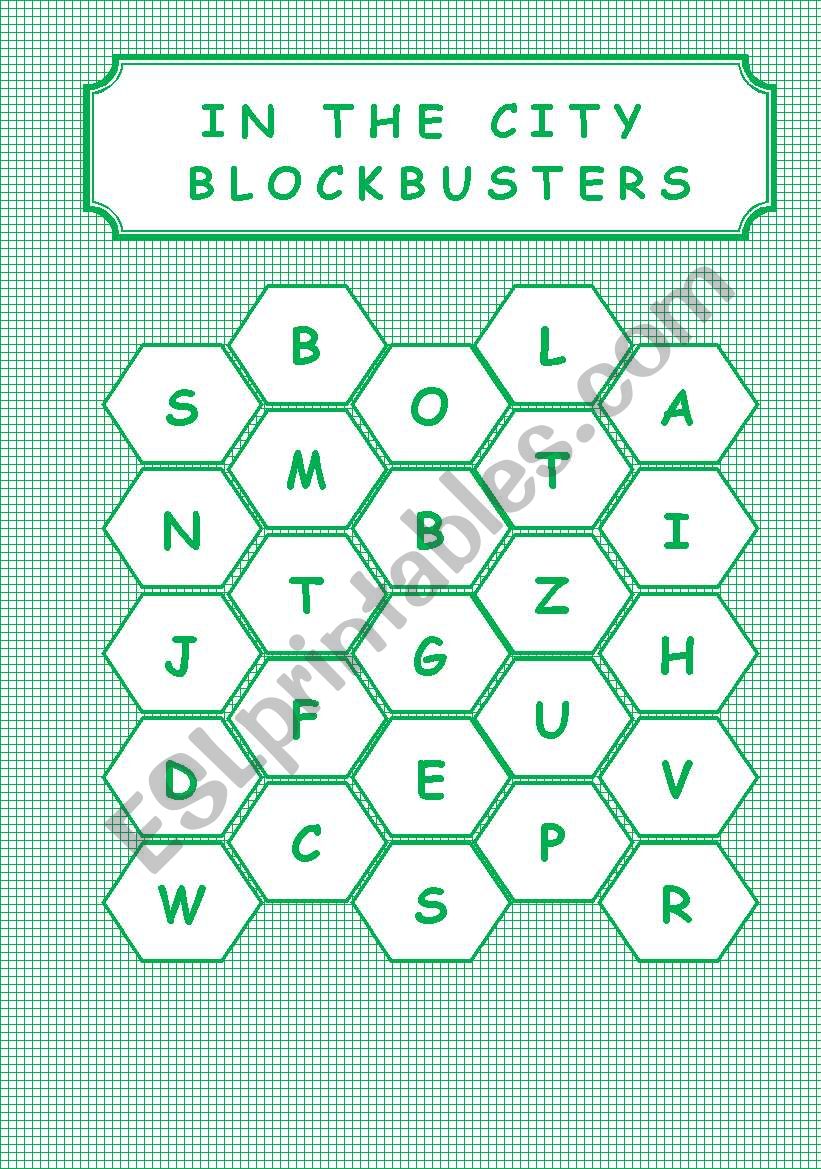 IN THE CITY - BLOCKBUSTERS worksheet