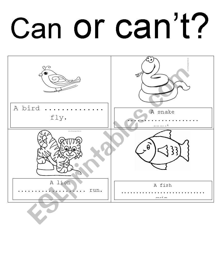 Can or cant worksheet