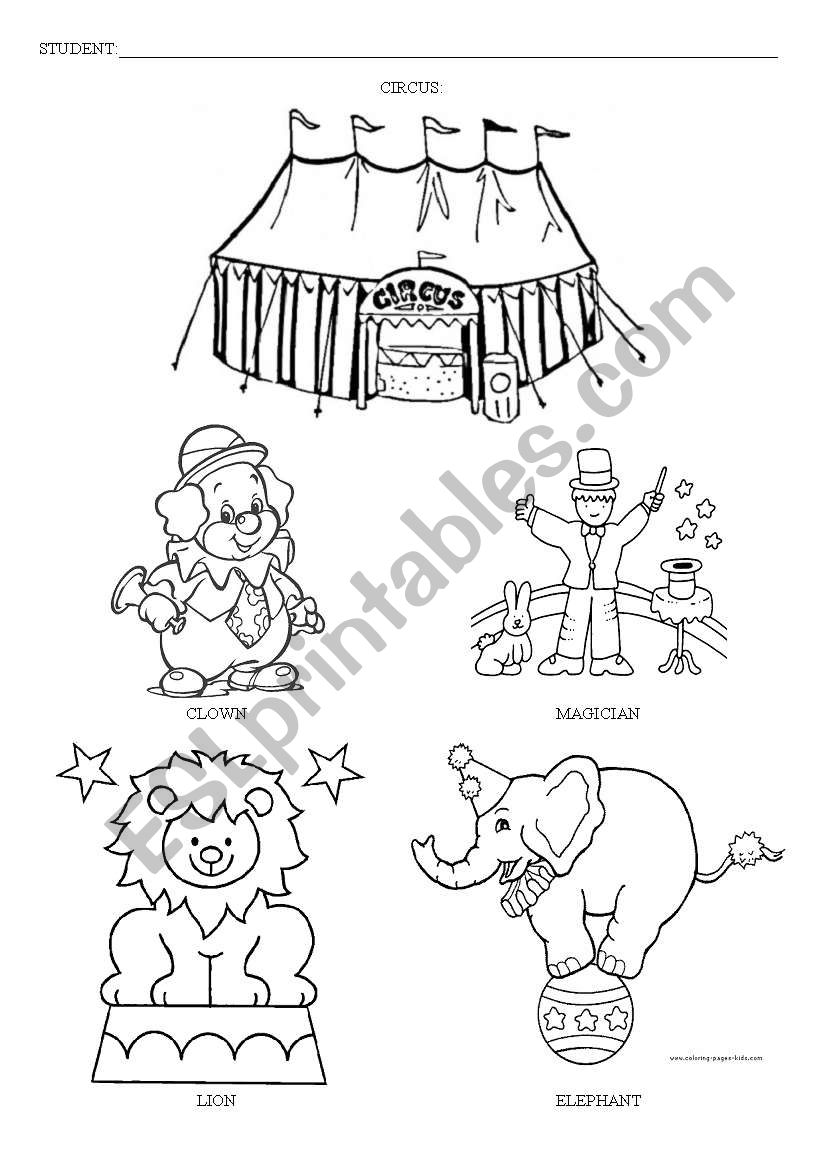 Circus worksheet