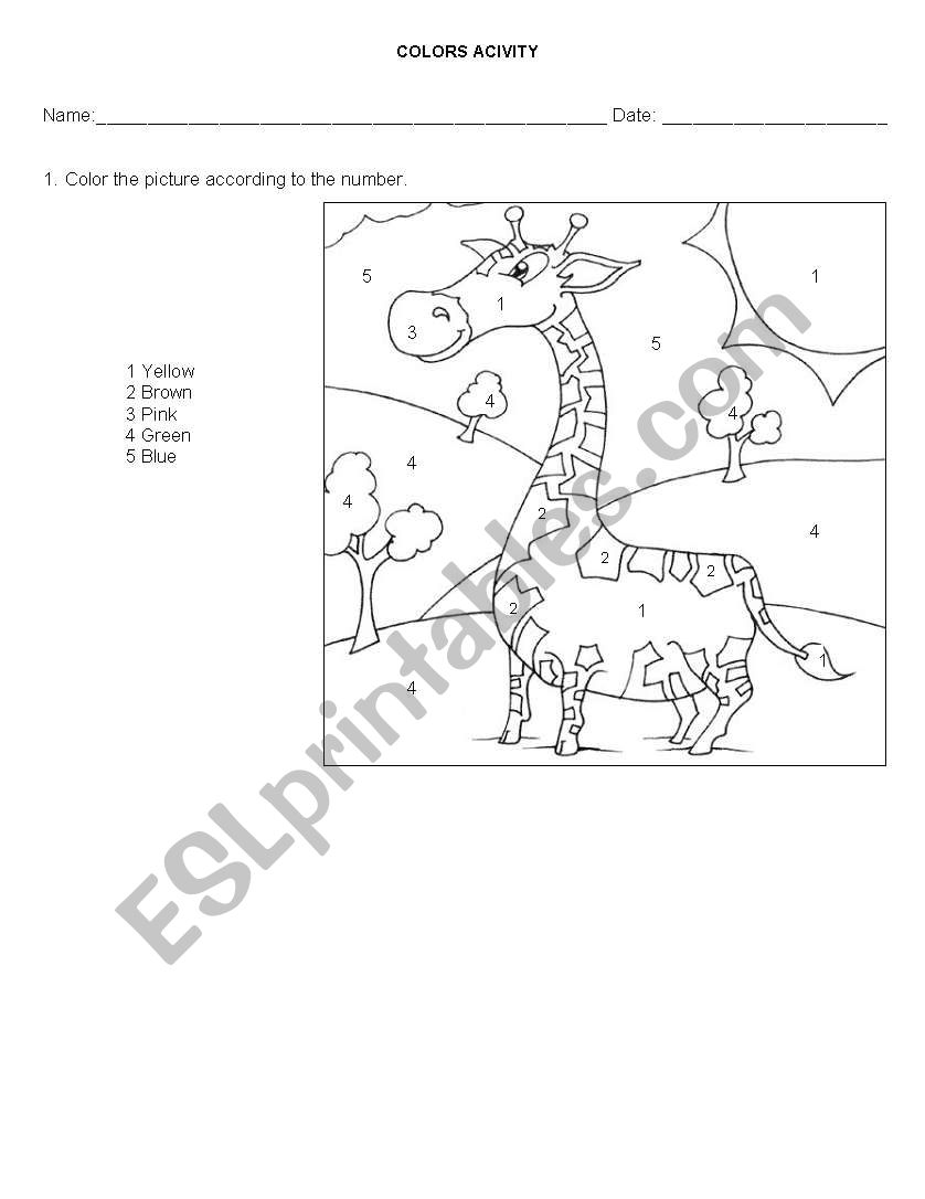 Colors Activity worksheet