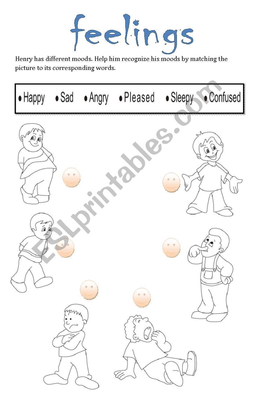 feelings/moods worksheet