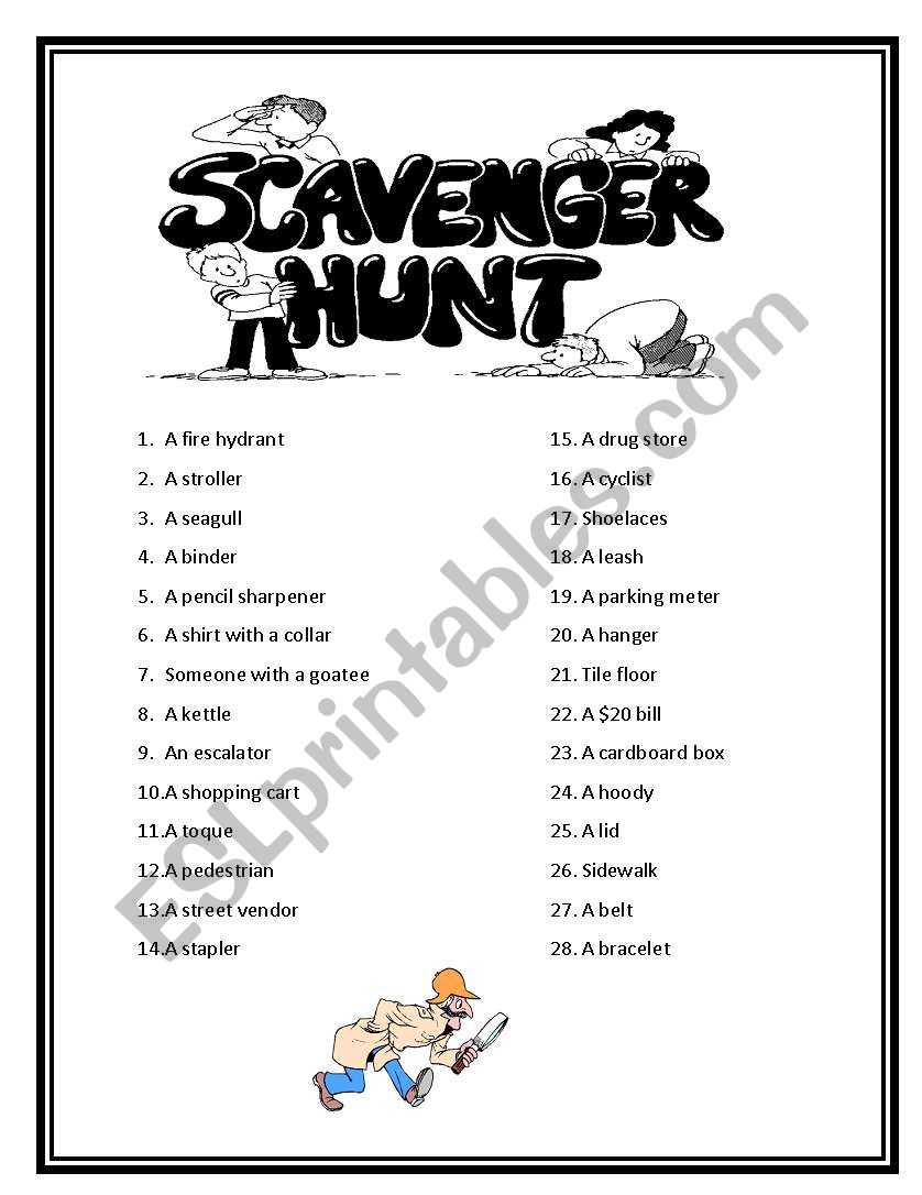 Vocabulary Scavenger Hunt worksheet