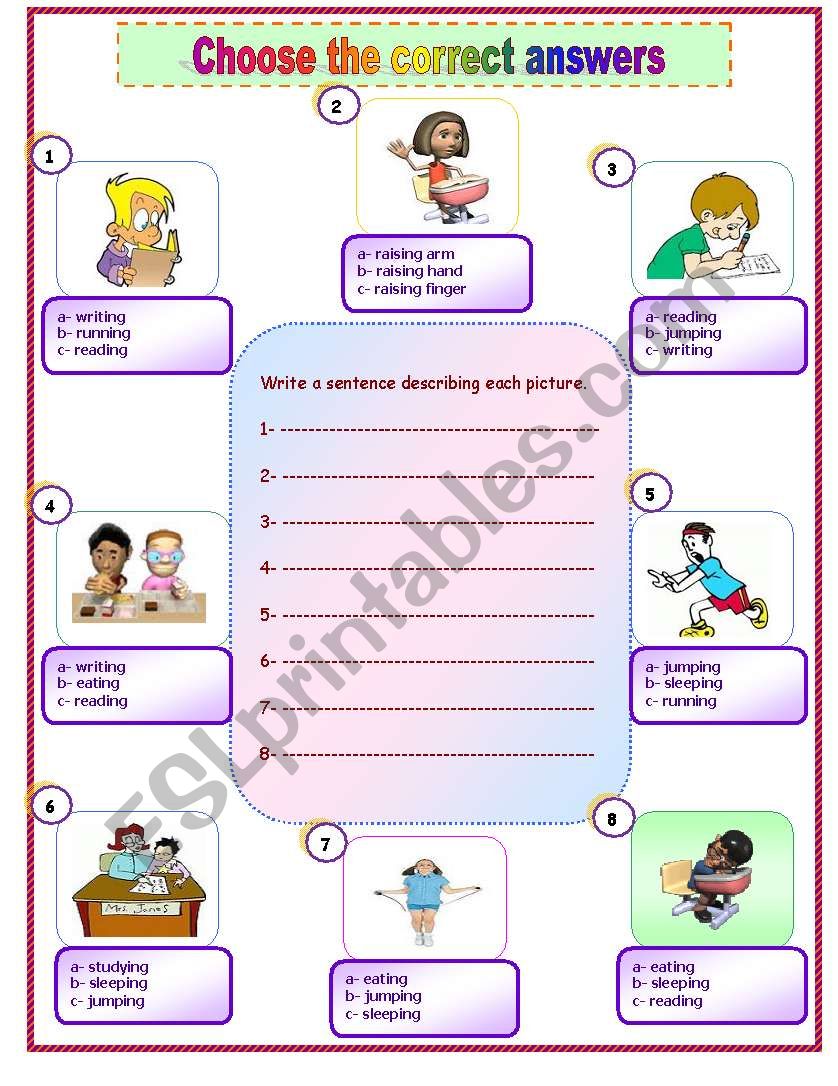 actions worksheet