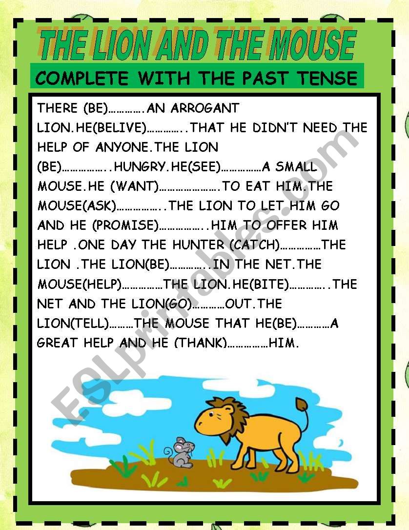 THE LION AND THE MOUSE worksheet