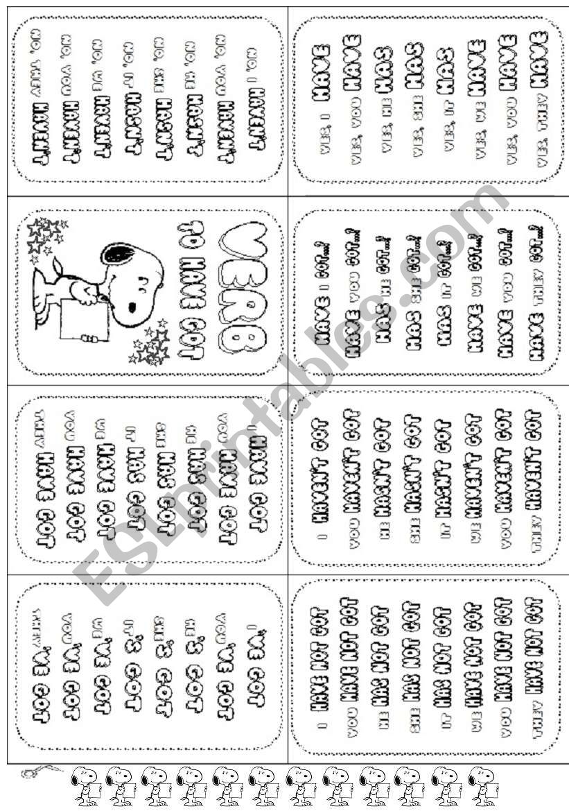 VERB TO HAVE GOT MINIBOOK worksheet