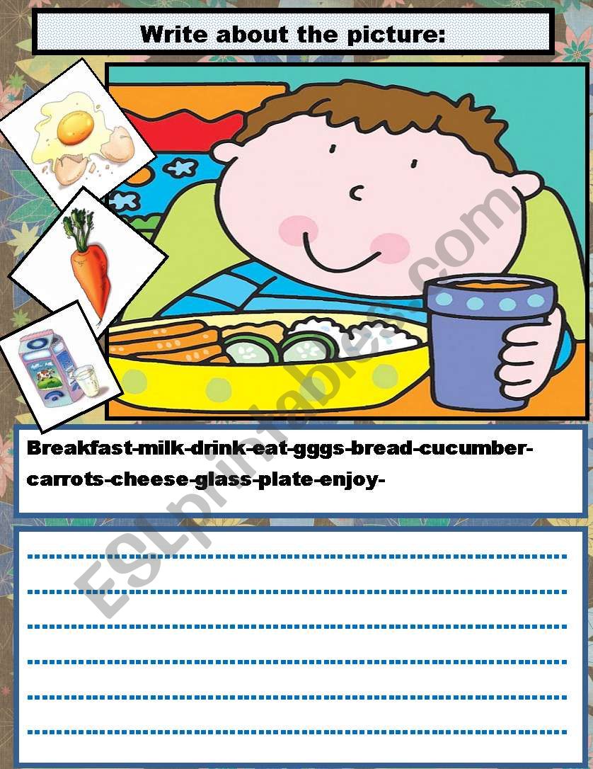 WRITE ABOUT THE PICTURE worksheet