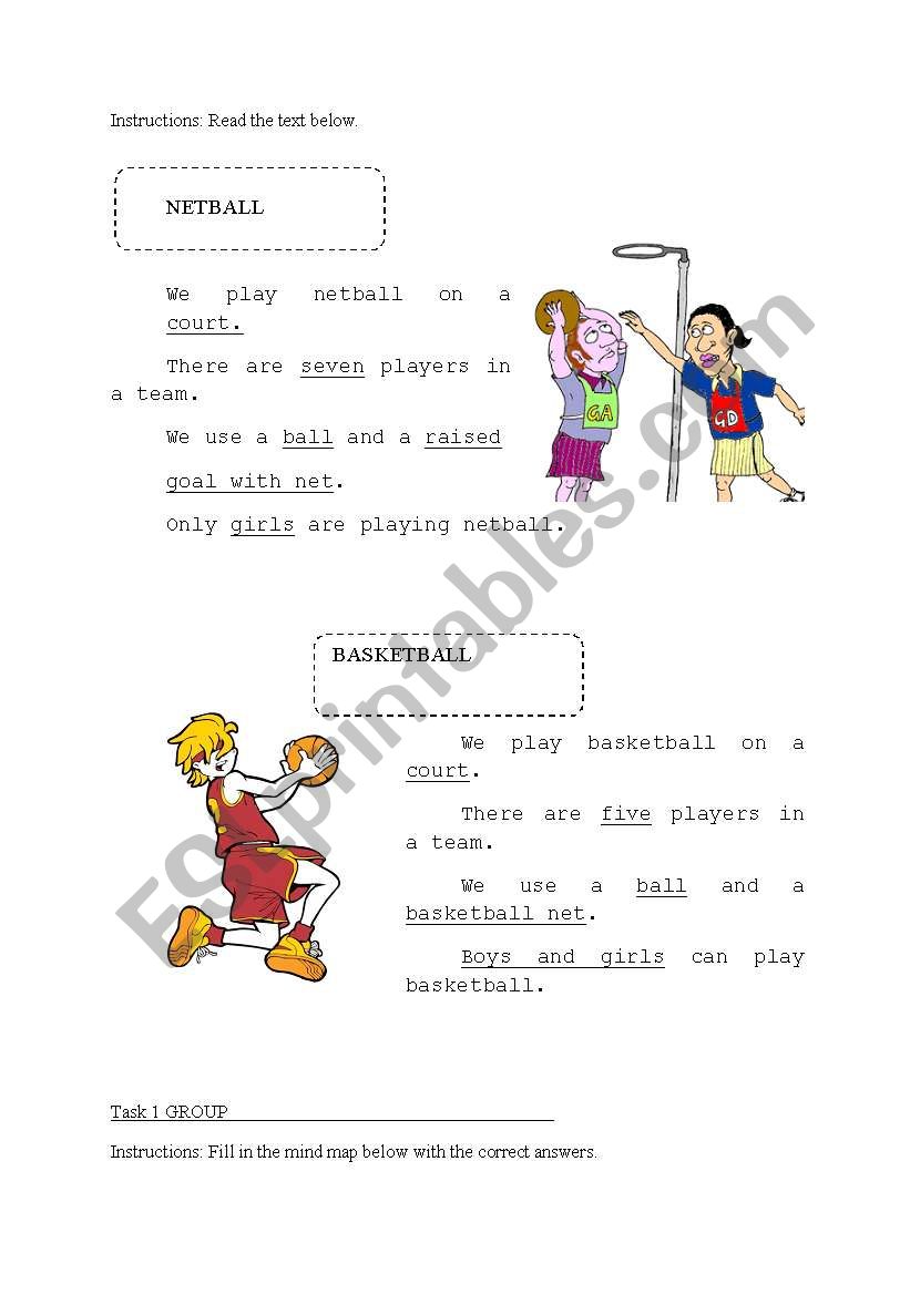 Games worksheet