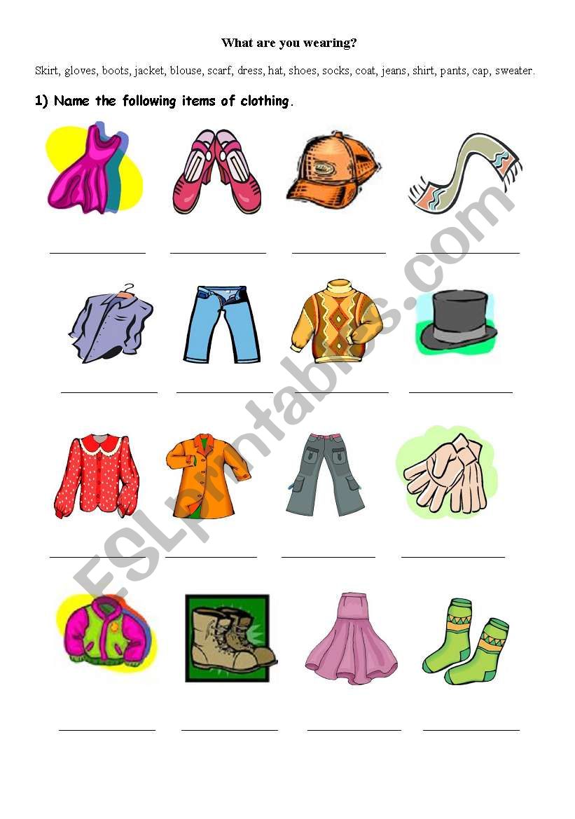 Clothing - ESL worksheet by rojinegropaz