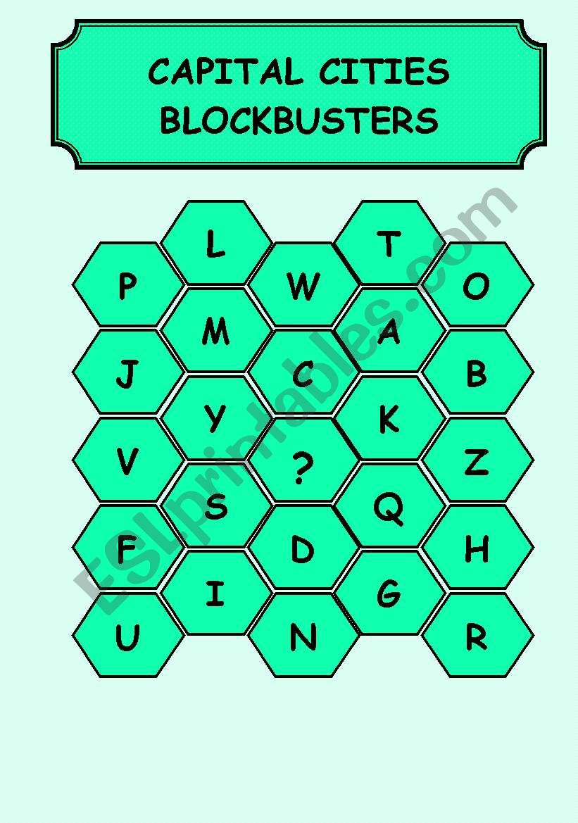 CAPITAL CITIES - BLOCBUSTERS worksheet