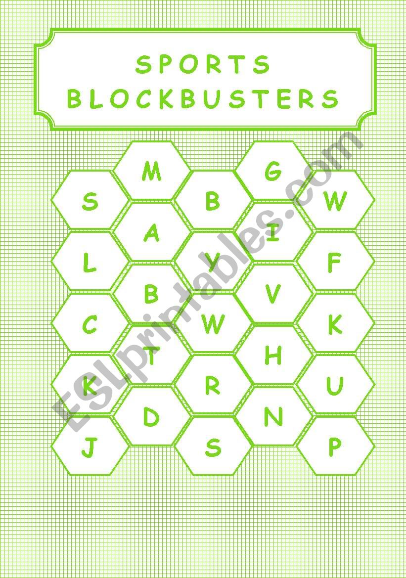 SPORTS - BLOCKBUSTERS worksheet