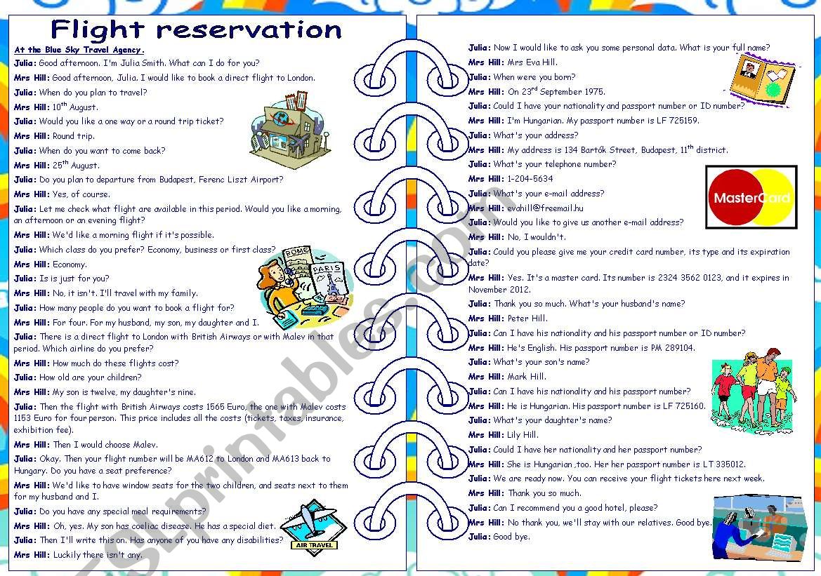 Flight reservation ***  Role-play *** Part 1-2