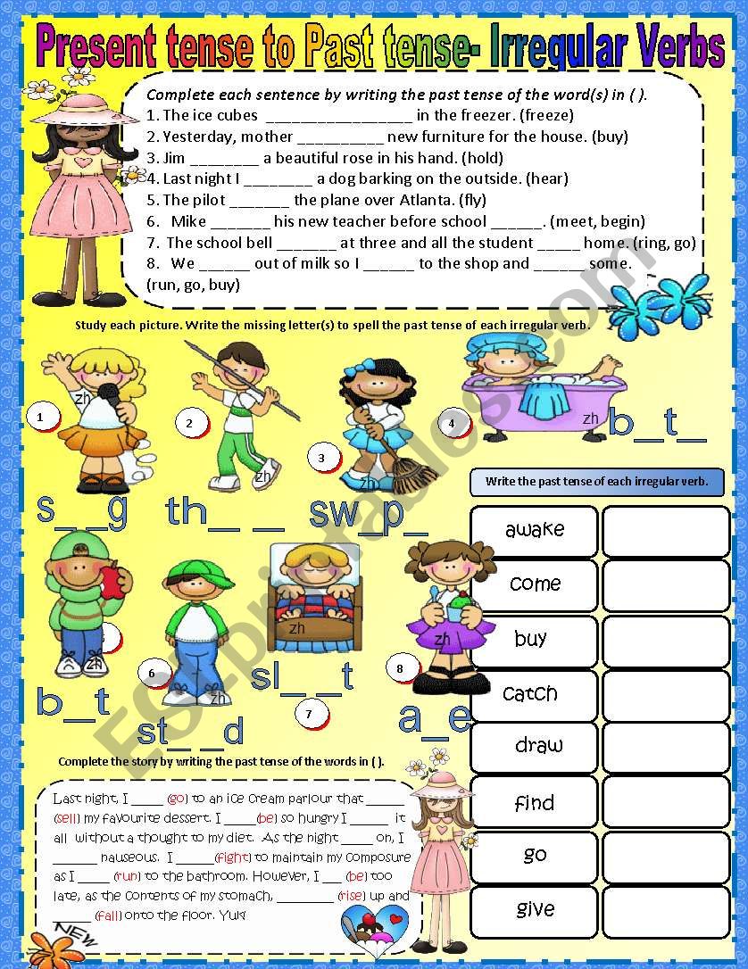 Present to Past Tense - Irregular verbs 2