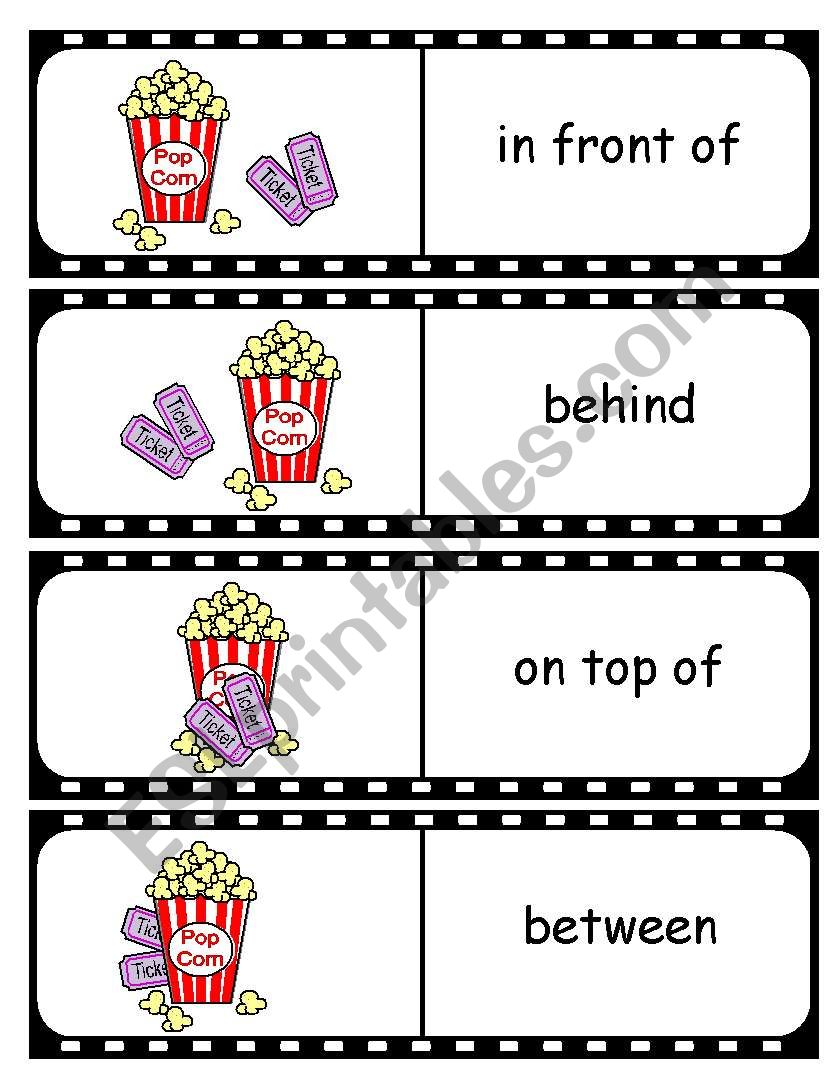 Where are the Movie Tickets Preposition Dominoes and Memory Cards Part 2 of 4 