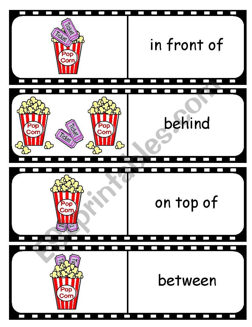 Where are the Movie Tickets Preposition Dominoes and Memory Cards Part 3 of 4