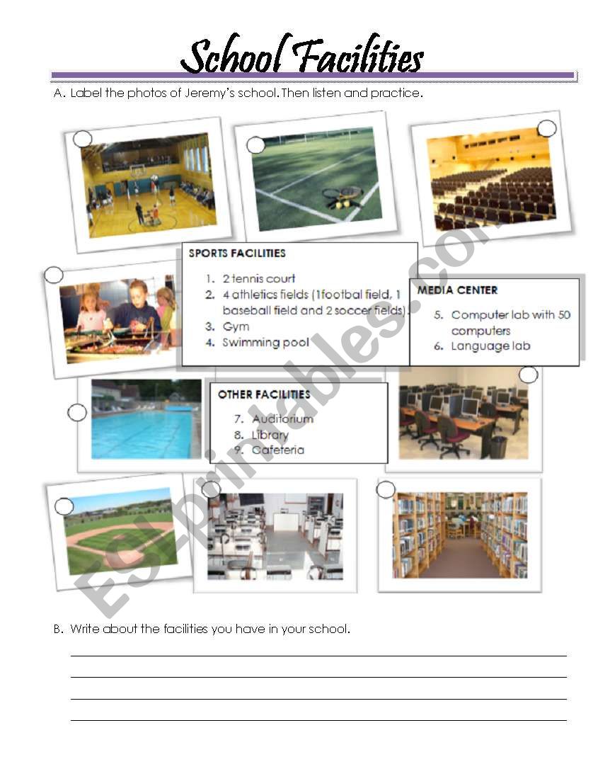 School Facilities worksheet