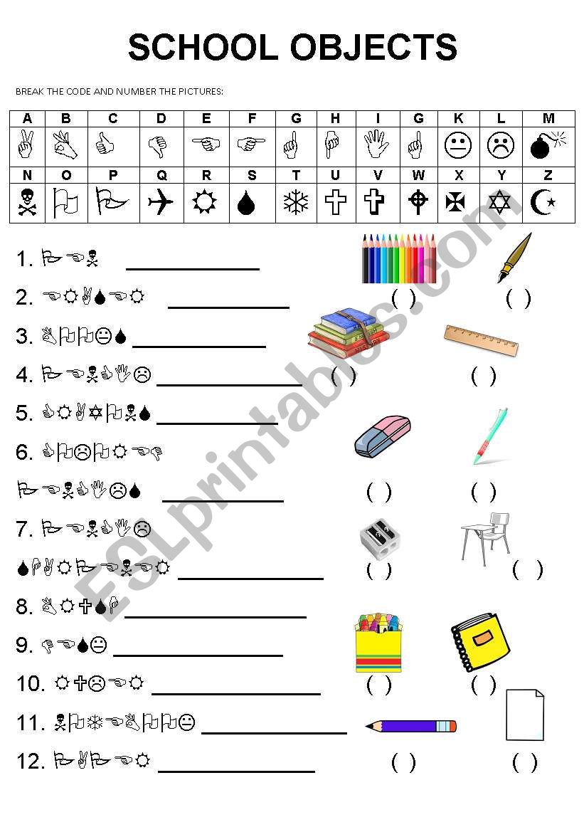 BREAKING THE CODE worksheet