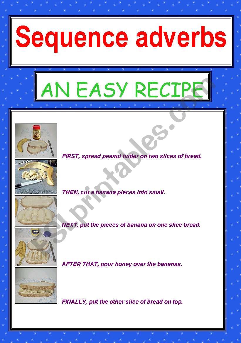 AN EASY RECIPE worksheet