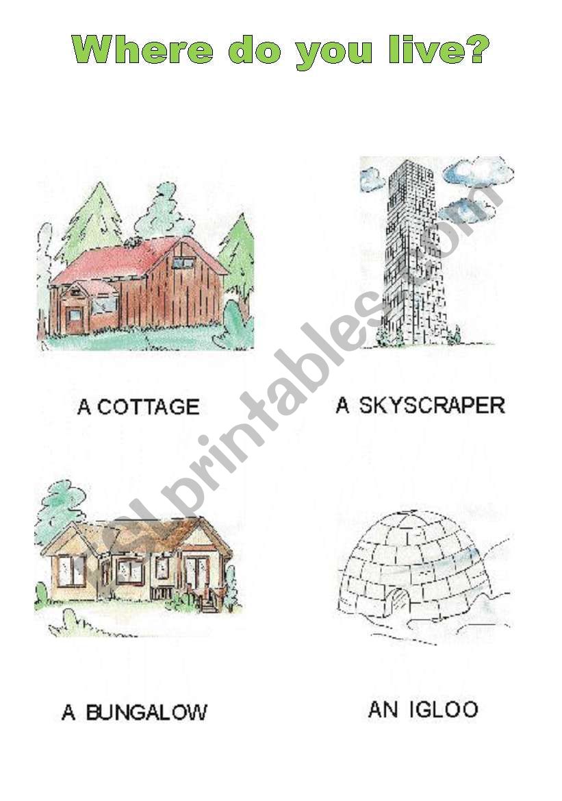 different houses worksheet