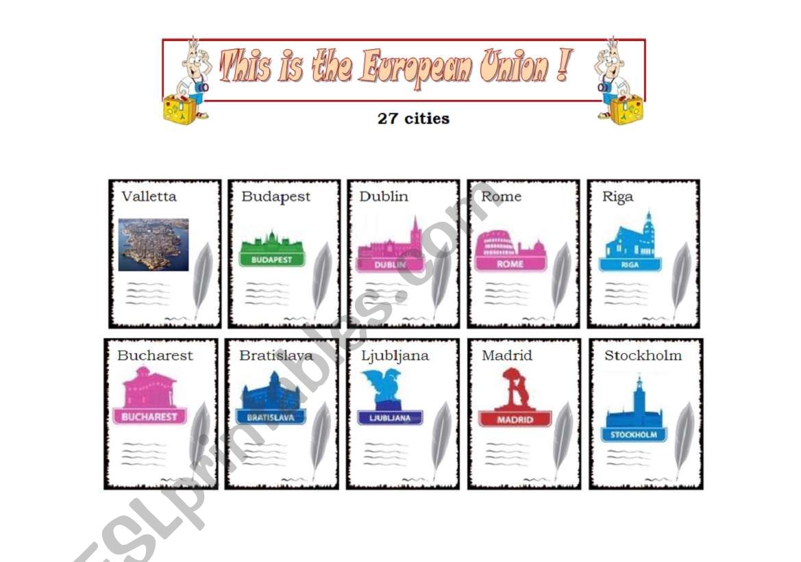 This is the European Union - 27 Capital Cities - cards (part 2 )