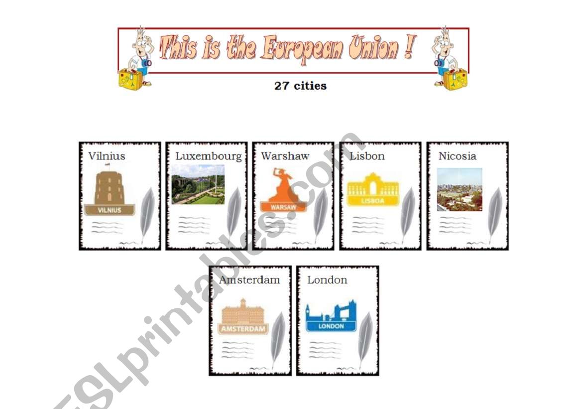 This is the European Union - 27 Capital Cities - cards (part 3 )