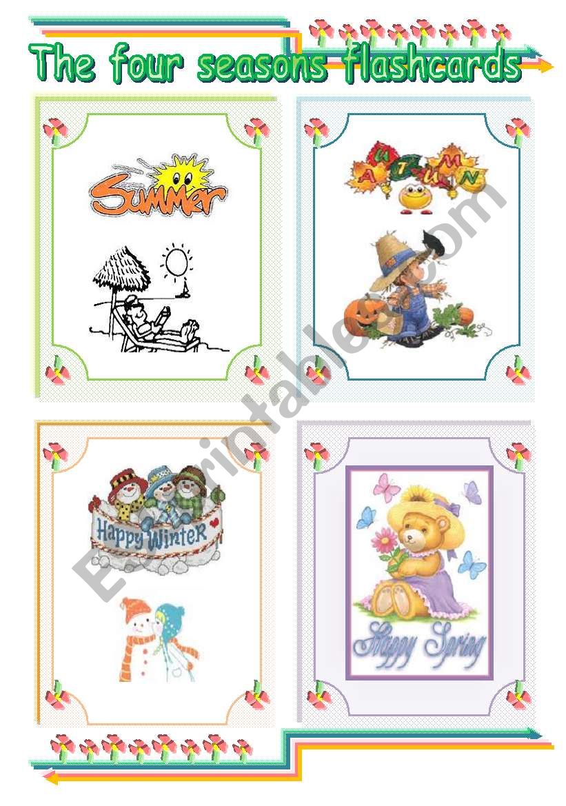 Seasons flash-cards worksheet