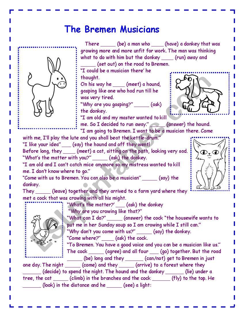 The Bremen Musicians worksheet