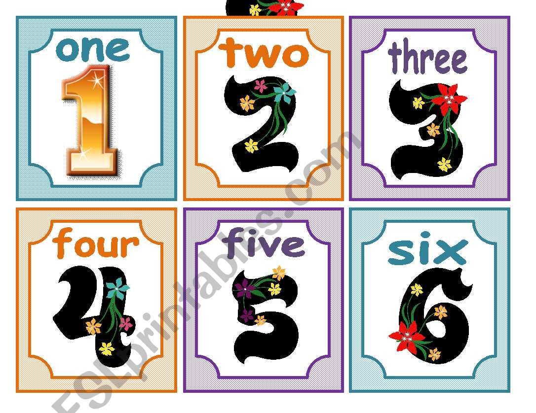 numbers one to twelve flashcards