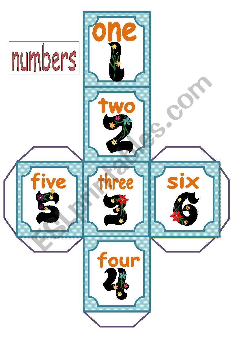 number dice worksheet