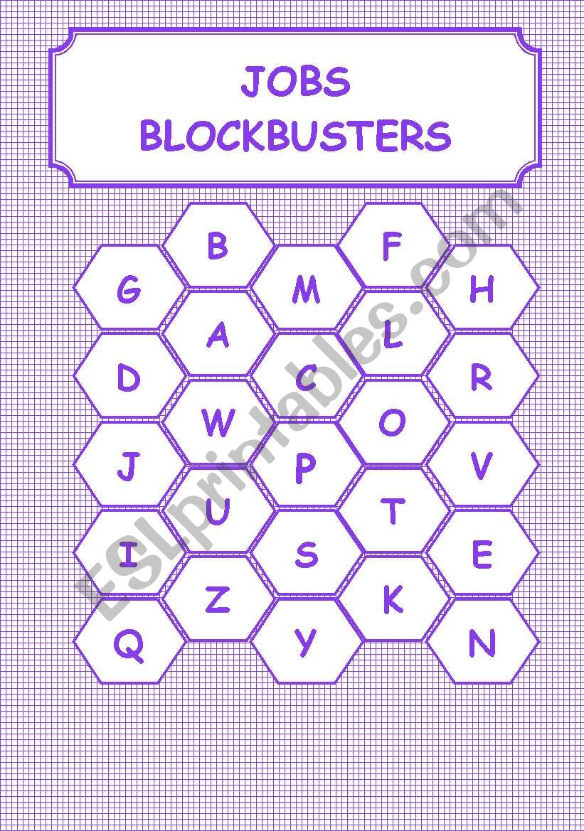 JOBS - BLOCKBUSTERS worksheet