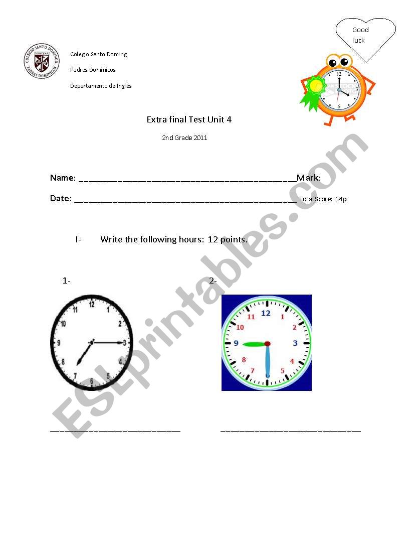 TIME 2 worksheet