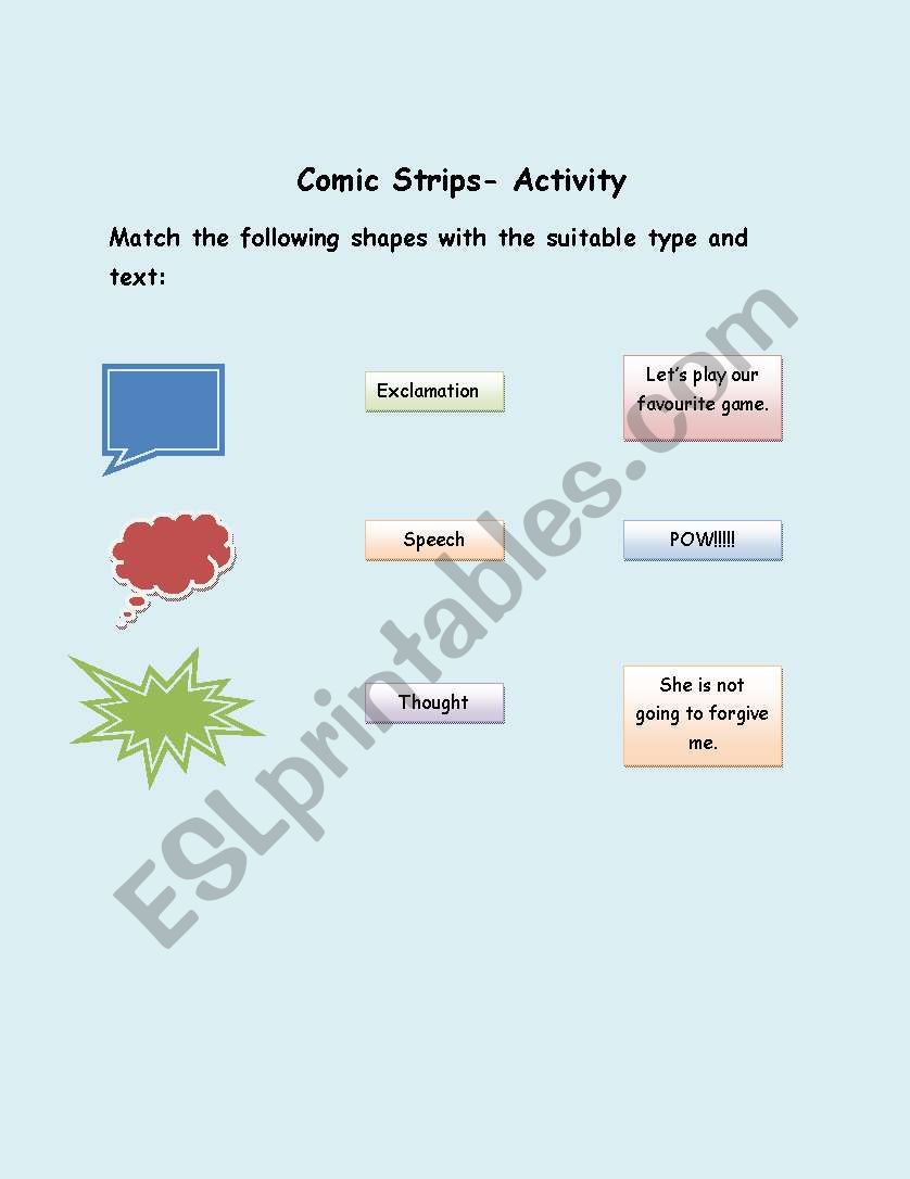 Comic Strip worksheet