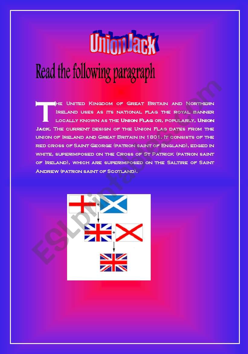 Union Jack worksheet