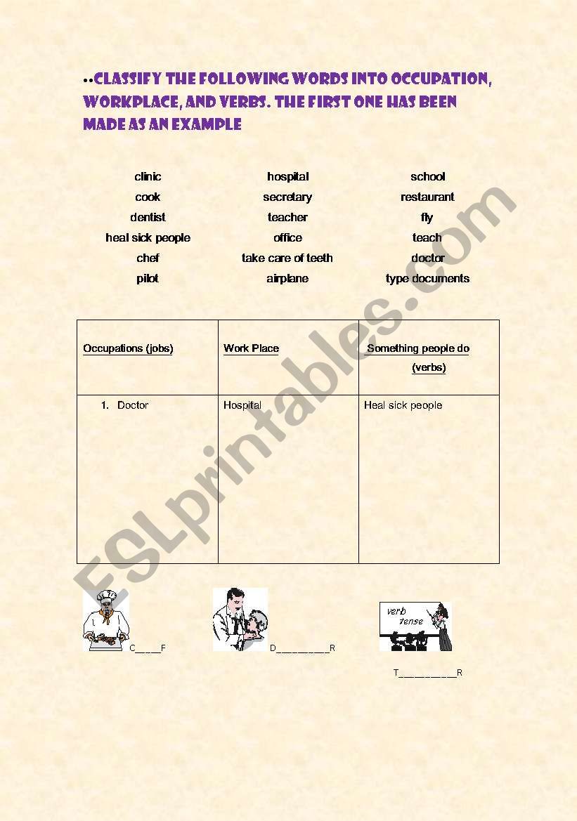 jobs worksheet