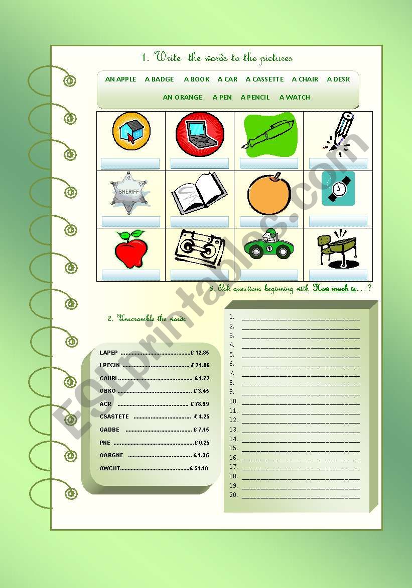 How much is worksheet