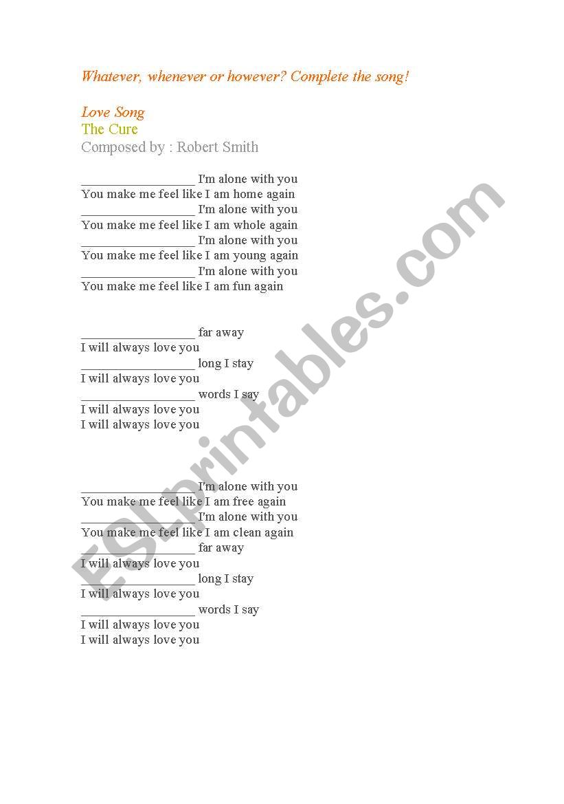 Complete the blanks worksheet