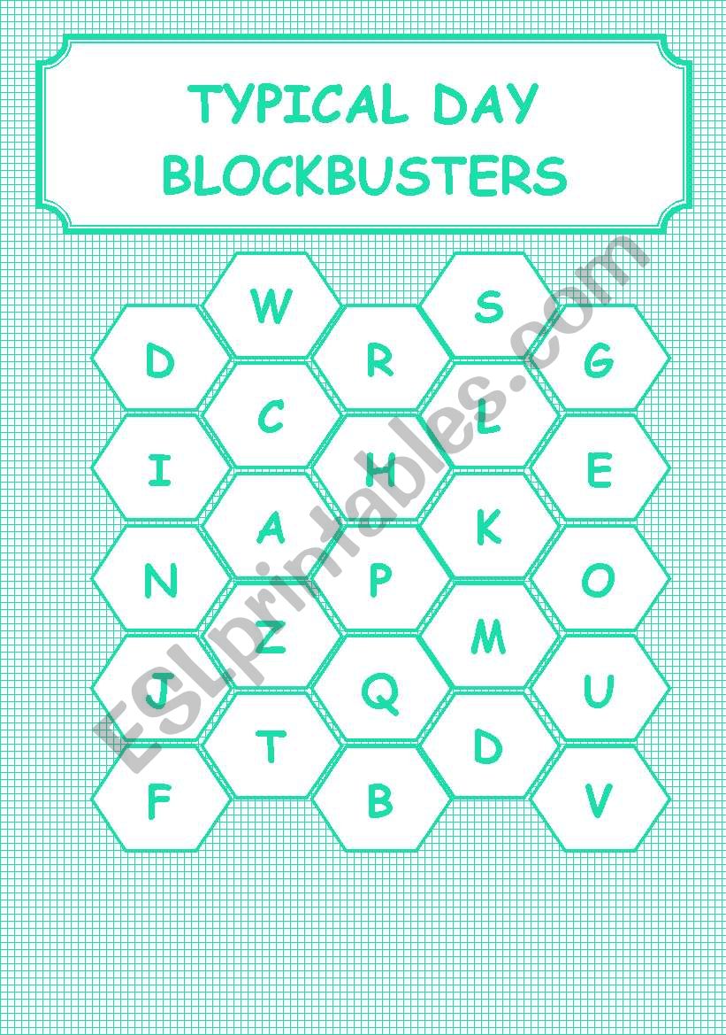 TYPICAL DAY - BLOCKBUSTERS worksheet