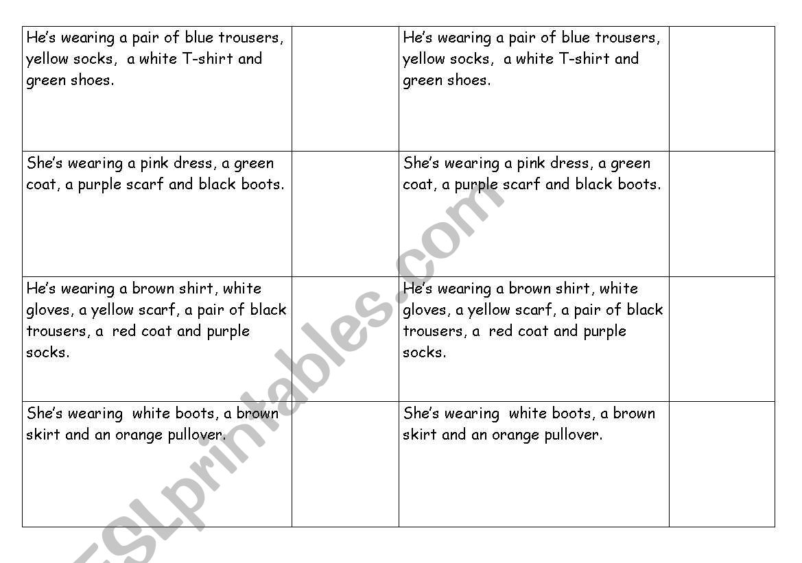 description people to draw worksheet