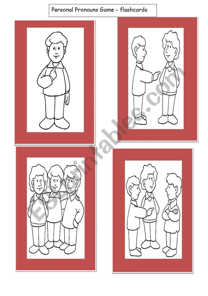Personal Pronouns Card Game worksheet