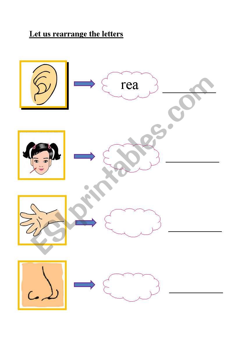 Parts of Body worksheet