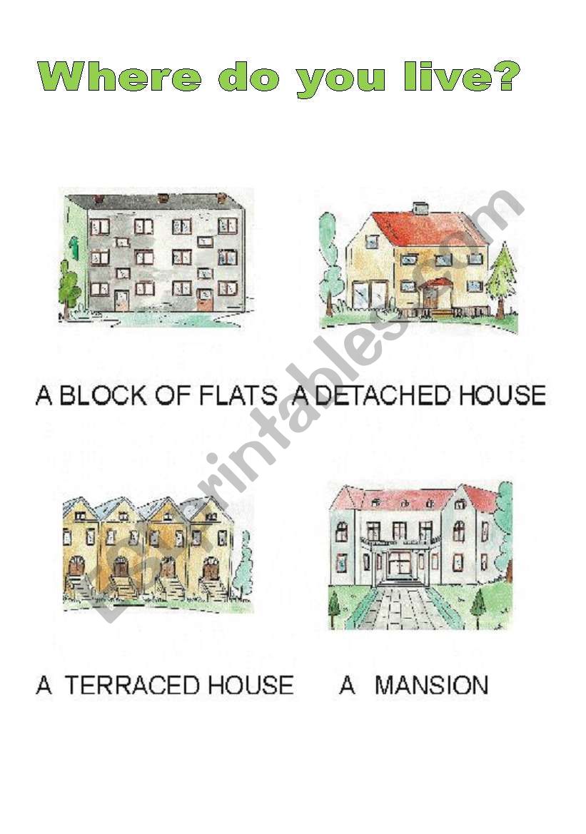 different houses worksheet