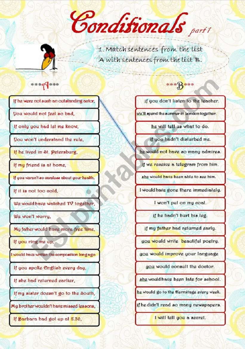 CONDITIONALS Part 1 worksheet