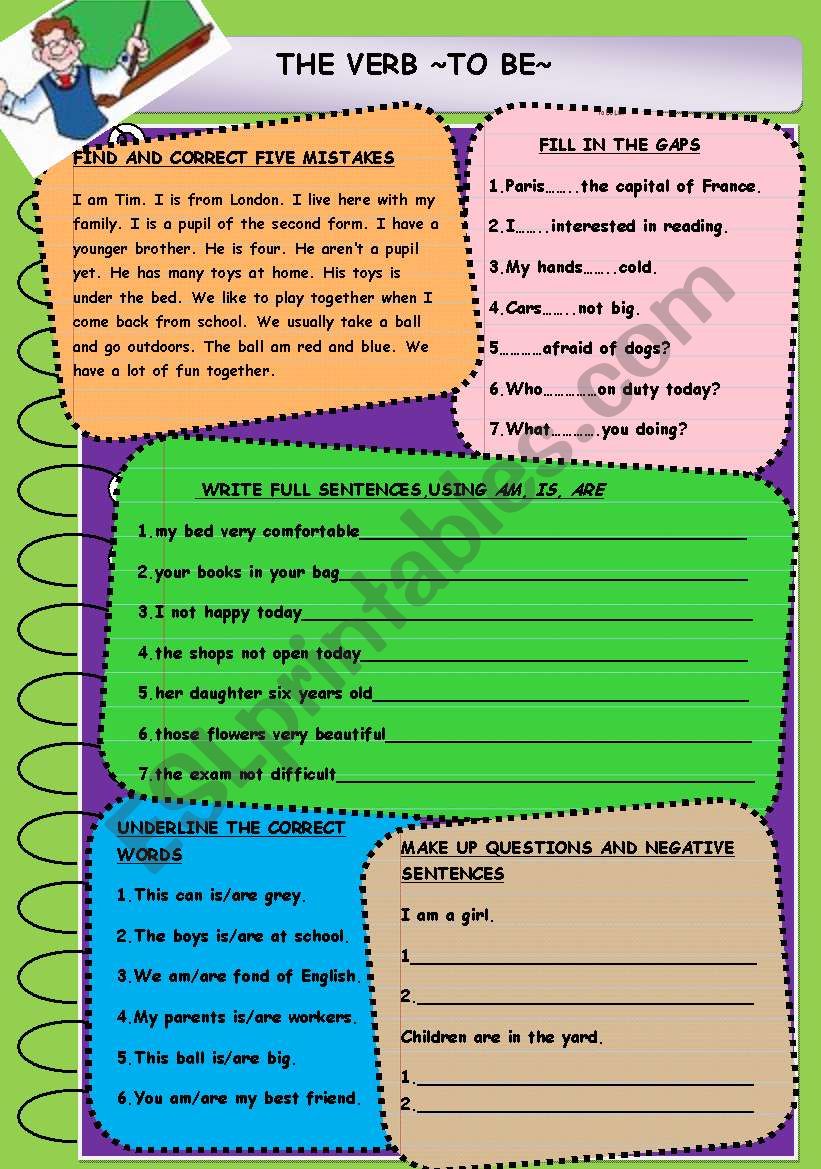 The verb ~TO BE~ worksheet