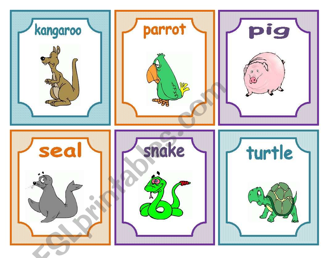 animal flashcards worksheet