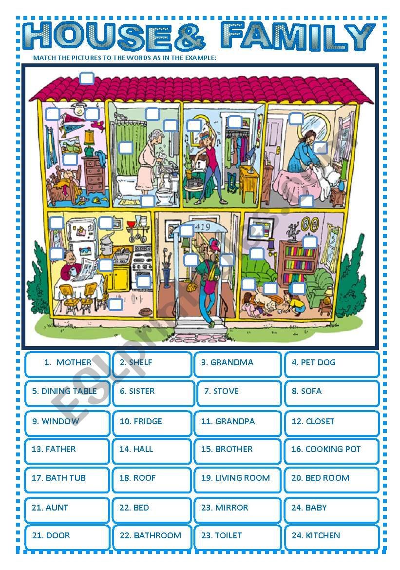 HOUSE & FAMILY worksheet