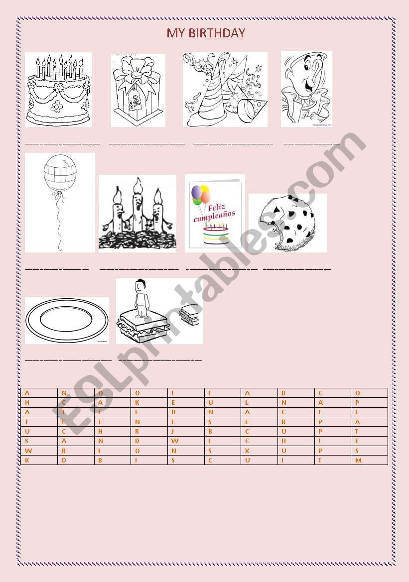 MI BIRTHDAY PARTY worksheet
